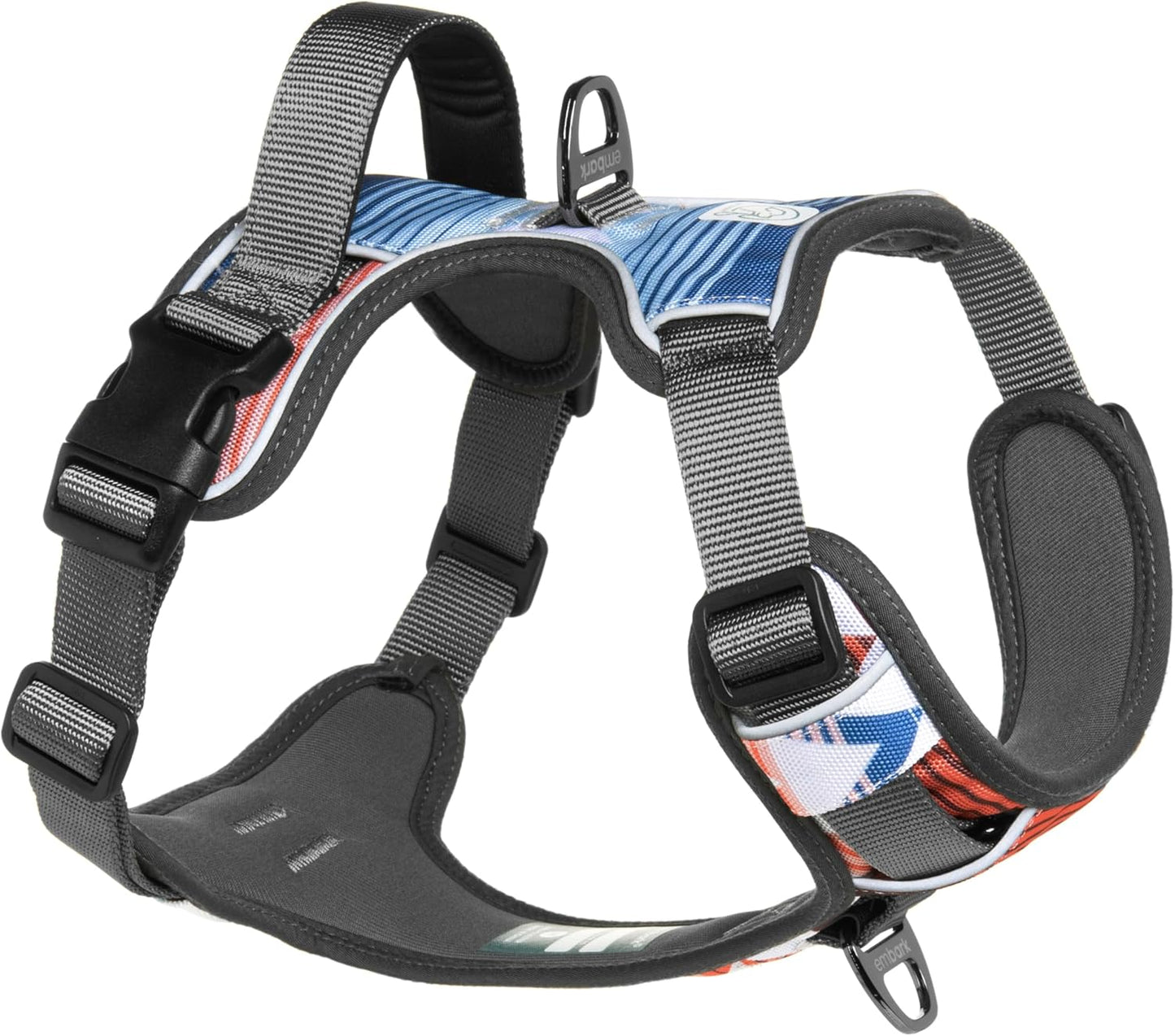 Embark Adventure Dog Harness, Reflective Trim No Pull Dog Harnesses for Small Sized Dogs - Military Grade Nylon, Front Clip with Gel Lined Handle.