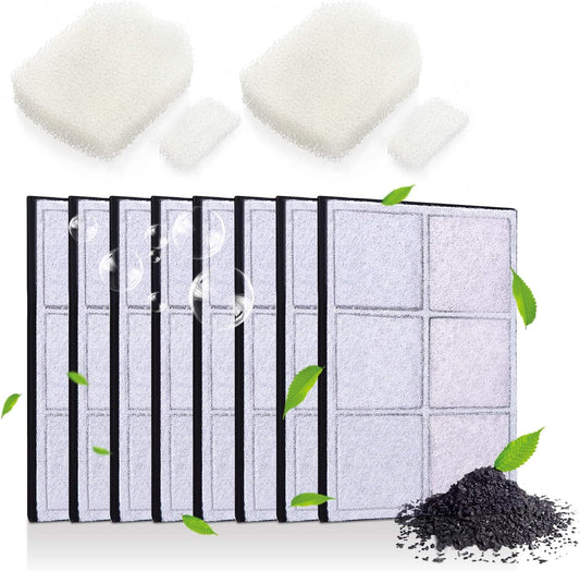 Replacement Filters for 51Oz Cat Fountain LED Pet Water Fountain Filter (8 PACK)