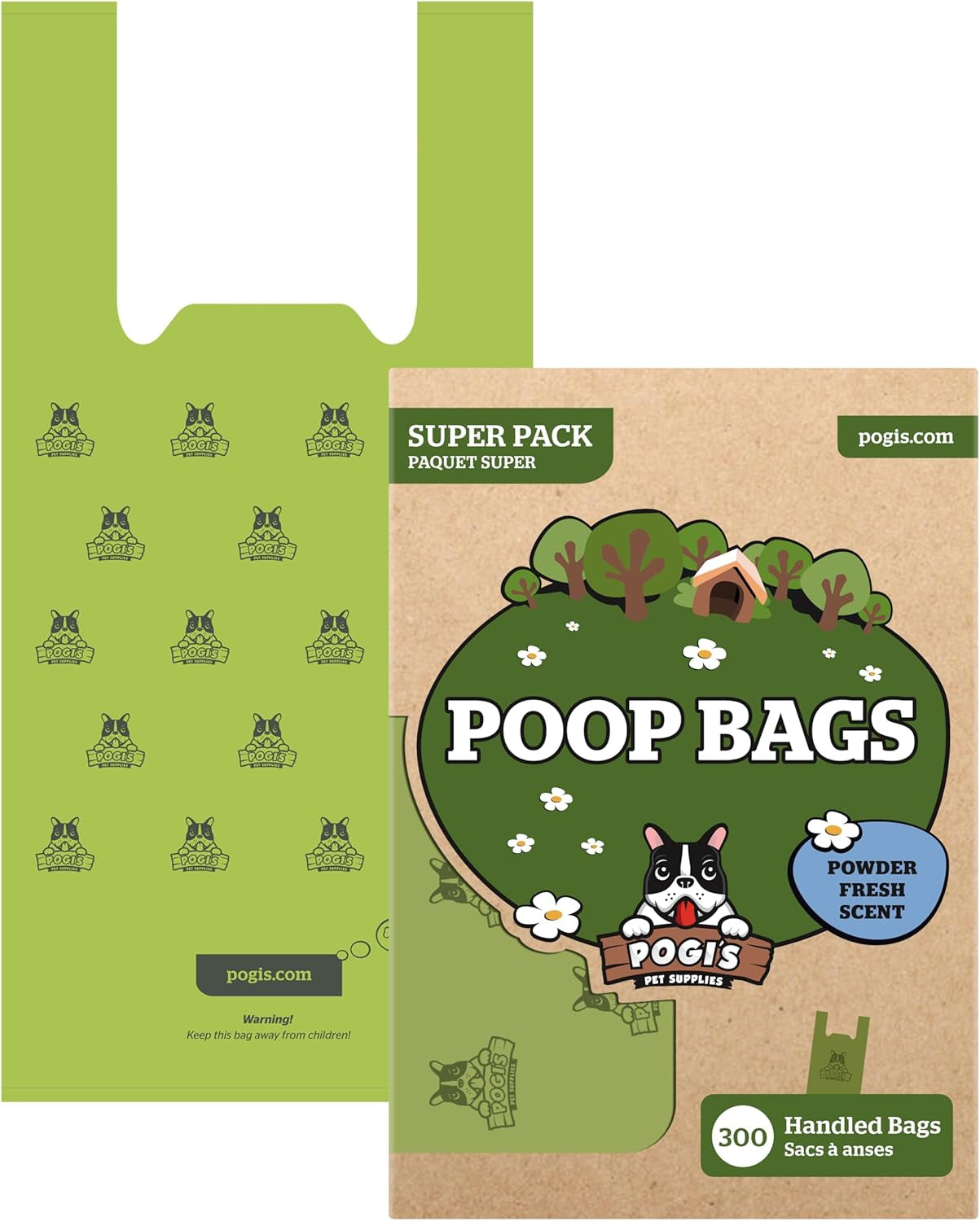 Pogi'S Dog Poop Bags with Easy-Tie Handles - 300 Doggy Leak-Proof, Ultra Thick, Scented Poop Bags for Dogs, Cat